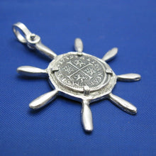 Load image into Gallery viewer, Sterling Silver Captain Ship Wheel Pirate Cob Replica Pendant