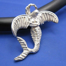 Load image into Gallery viewer, Sterling Silver Hybrid Mermaid Angel Pendant in Sterling Silver with Halo Bail