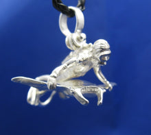 Load image into Gallery viewer, Crazy Unique Large Custom Sterling Silver Men's Nautical Diver Riding Manta Ray Pendant