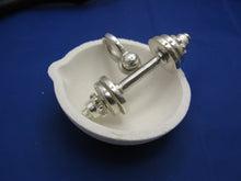 Load image into Gallery viewer, Large Heavy Sterling Silver Strong Man Barbell Weight Lifter Pendant
