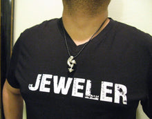 Load image into Gallery viewer, Large Heavy Sterling Silver Unique Muscle Weight Lifter Arm with Barbell Pendant