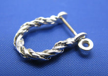 Load image into Gallery viewer, Sterling Silver .925 Rope Twisted Pirate Single Shackle Earring Hoop with Threaded Screw Post