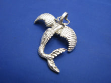 Load image into Gallery viewer, Sterling Silver Hybrid Mermaid Angel Pendant in Sterling Silver with Halo Bail