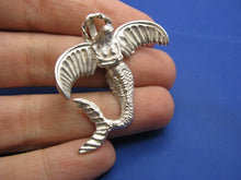 Load image into Gallery viewer, Sterling Silver Hybrid Mermaid Angel Pendant in Sterling Silver with Halo Bail