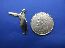 Load image into Gallery viewer, 14k Gold High Polish Florida State Map Charm or Pendant