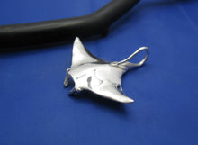 Load image into Gallery viewer, Large High Polish Sterling Silver Manta Ray Pendant
