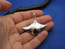 Load image into Gallery viewer, Large High Polish Sterling Silver Manta Ray Pendant