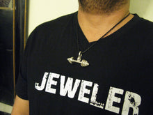 Load image into Gallery viewer, Large Heavy Sterling Silver Strong Man Barbell Weight Lifter Pendant