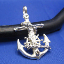 Load image into Gallery viewer, Sterling Silver Diver's Mariners Cross Pendant