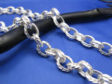Load image into Gallery viewer, Thick Handmade Sterling Silver 9mm Nautical Rope Rolo Link Chain 26" Necklace Designed and Crafted by Crisol Jewelry 100% in the USA