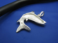 Load image into Gallery viewer, Sterling Silver Curved Snook Pendant with Genuine Ruby Gemstone Eye and Shackle Bail