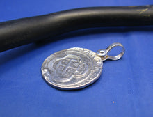 Load image into Gallery viewer, Sterling Silver Pirate Cobb Reproduction Pendant with Custom Shackle Bail | Cast From an Actual Shipwreck Coin Mold | Nautical Jewelry