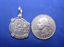 Load image into Gallery viewer, Sterling Silver Small "1 Reale" Pirate Cob Doubloon Coin Replica