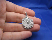 Load image into Gallery viewer, Sterling Silver Small "1 Reale" Pirate Cob Doubloon Coin Replica