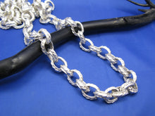 Load image into Gallery viewer, Thick Handmade Sterling Silver 9mm Nautical Rope Rolo Link Chain 26" Necklace Designed and Crafted by Crisol Jewelry 100% in the USA
