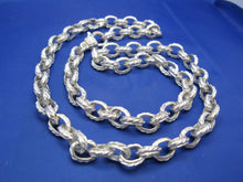 Load image into Gallery viewer, Thick Handmade Sterling Silver 9mm Nautical Rope Rolo Link Chain 26" Necklace Designed and Crafted by Crisol Jewelry 100% in the USA