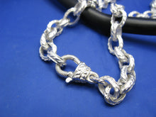 Load image into Gallery viewer, Thick Handmade Sterling Silver 9mm Nautical Rope Rolo Link Chain 26" Necklace Designed and Crafted by Crisol Jewelry 100% in the USA