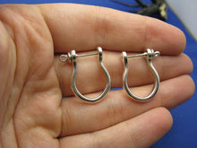 Load image into Gallery viewer, Large Sterling Silver Pirate Shackle Earring Hoop Pair
