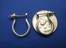 Load image into Gallery viewer, Large Sterling Silver Pirate Shackle Earring Hoop Pair