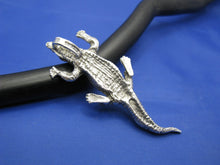 Load image into Gallery viewer, Large Men's Sterling Silver Alligator Pendant with Realistic Detailing
