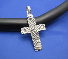 Load image into Gallery viewer, Sterling Silver Unique Artisan Handcrafted Custom Cross Pendant (1.5" x 0.75")