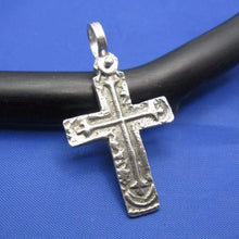 Load image into Gallery viewer, Sterling Silver Unique Artisan Handcrafted Custom Cross Pendant (1.5" x 0.75")