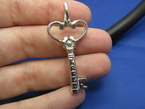 Key Largo Sterling Silver Heart Lighthouse Skeleton Key Pendant