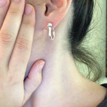 Load image into Gallery viewer, Large Sterling Silver Pirate Shackle Earring Hoop Pair
