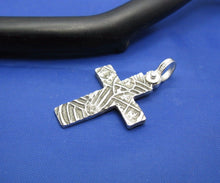 Load image into Gallery viewer, Sterling Silver Unique Artisan Handcrafted Custom Cross Pendant (1.5" x 0.75")