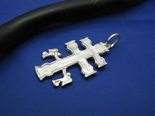 Load image into Gallery viewer, Sterling Silver Handmade Religious Caravaca Cross Pendant 1.5" x 0.75"