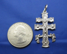 Load image into Gallery viewer, Sterling Silver Handmade Religious Caravaca Cross Pendant 1.5" x 0.75"