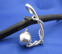 Load image into Gallery viewer, Sterling Silver Extra Large Nautical Rope Wrapped Fish Hook Pendant with Skull