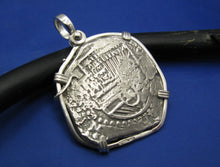 Load image into Gallery viewer, Extra Large Sterling Silver Replica Piece of Eight Doubloon Pendant with Octopus