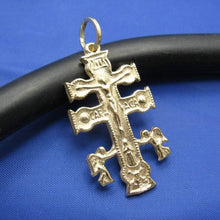 Load image into Gallery viewer, 14k Gold Religious Caravaca Cross Pendant 1.5" x 0.75"