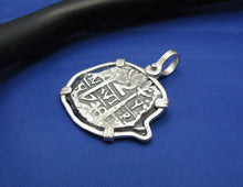 Load image into Gallery viewer, Sterling Silver "2 Reale" Odd Shaped Replica Doubloon Pendant