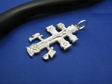 Load image into Gallery viewer, Sterling Silver Handmade Religious Caravaca Cross Pendant 1.5" x 0.75"