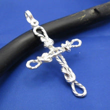 Load image into Gallery viewer, Sterling Silver Sailor's Knot Rope Cross Pendant