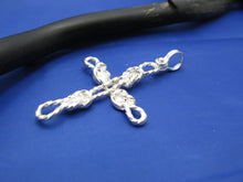 Load image into Gallery viewer, Sterling Silver Sailor's Knot Rope Cross Pendant