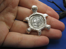 Load image into Gallery viewer, Sterling Silver Sea Turtle Pendant with Reproduction Shipwreck Cobb