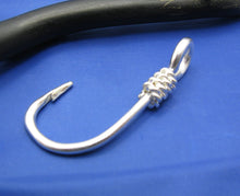 Load image into Gallery viewer, Sterling Silver Large Fish Hook With Rope