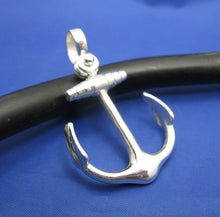 Load image into Gallery viewer, Large Sterling Silver Plain Anchor Necklace with Shackle Bail
