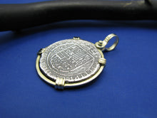 Load image into Gallery viewer, Sterling Silver and 14k "2 Reale" Reproduction Atocha Shipwreck Treasure Coin Necklace