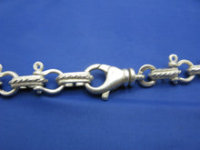 Load image into Gallery viewer, Sterling Silver 8mm Pirate Shackle Anchor Link Chain with Lobster Claw Swivel Latch