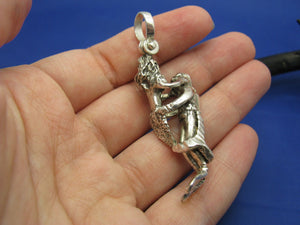 Sterling Silver Mermaid and Diver Lover Affair Necklace