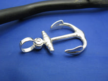 Load image into Gallery viewer, Large Sterling Silver Plain Anchor Necklace with Shackle Bail
