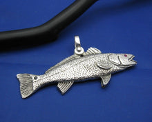 Load image into Gallery viewer, Sterling Silver Large Double Sided Red Fish Pendant with Ruby Eyes and Onyx Tail