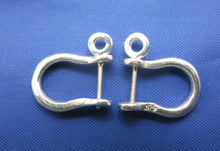 Load image into Gallery viewer, Small Sterling Silver Pirate Shackle Earring Pair Handmade by Crisol Jewelry