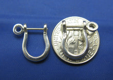 Load image into Gallery viewer, Small Sterling Silver Pirate Shackle Earring Pair Handmade by Crisol Jewelry