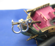 Load image into Gallery viewer, Small Sterling Silver Pirate Shackle Earring Pair Handmade by Crisol Jewelry