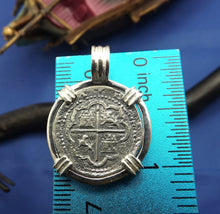 Load image into Gallery viewer, Sterling Silver "1 Reale" Atocha Replica Coin with Barrel Bail